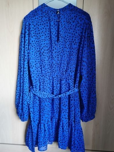 BNWT - Whistles Blue Warped Star Print Dobby Dress UK 14