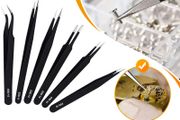ESD Anti-Static Stainless Steel Tweezers Precision Maintenance Industrial Electronic Repair Tool Home Model Making Hand Tools