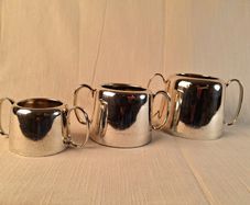 vintage silverplated dual handled sugar bowls