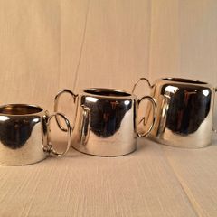 vintage silverplated dual handled sugar bowls