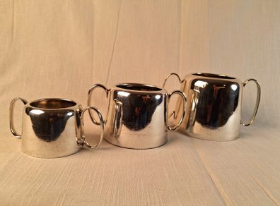 vintage silverplated dual handled sugar bowls