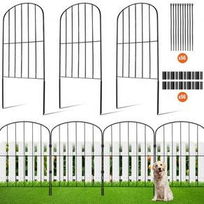 No Dig Fence 731.5 cm (H)x 396.2 cm(L) Animal Barrier Fence, Underground Decorative Garden Fencing with 5.1 cm Spike Spacing, Metal Dog Fence for the Yard and Outdoor Patio, 28 Pack