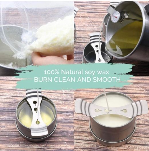 Complete Candle Making Kit for Adult, Candle DIY Set with Premium Scent, Soy Wax, Candle Tin, 1.2L Wax Melted Pot, Thermometer, 50PCS Candle Wicks and More (FREE POSTAGE)