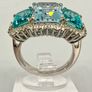 Gem Fiesta - Blue Topaz, White Zircon Paraiba Topaz Cluster Ring Image 9