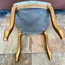 French Louis XV Style Vanity Bedroom Stool Carved Gilt Wood Frame Blue Satin Top Image 7