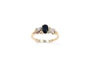 Gold ring 9k sapphire and diamonds