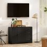 Sideboard, dresser, modern style, 4 drawers, 1 cabinet, 105 x 40 x 76 cm, Black Image 3