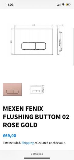 Toilet Flush Button Gold Mexen