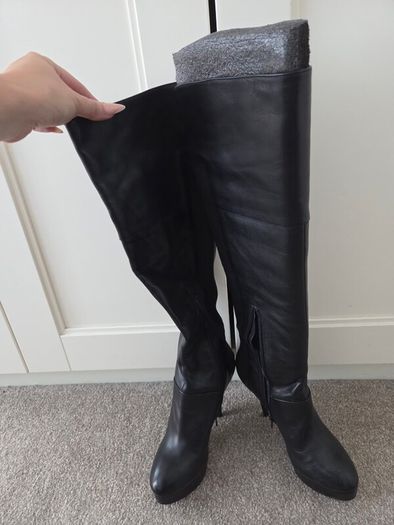 Guess over knee leather high heel boots