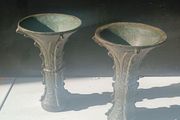 Stunning Pair Of Ming Gu Bronze Vases