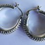 Vintage 925 Sterling Silver Antique  Hoop Earrings 21,3g Image 5