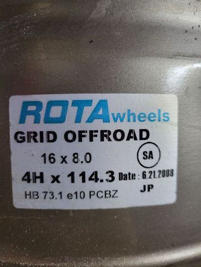 Rota Grid 16x8.0 Alloy Wheels 4x114