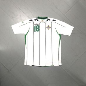 Player Issue (L) Northern Ireland 2008 Jersey Shirt Umbro Vintage Retro Away Soccer Football Irish Green Norn iron Large