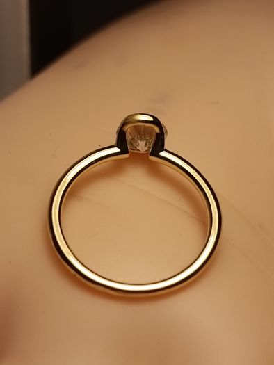 Gold Plated Sterling Silver Bezel set Moissanite Solitaire Ring