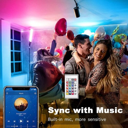 LED Strip Light 10M/20M Led Lights Smart Bluetooth App Control Music Sync Mode Flexible Led Lights for Bedroom Kitchen Gaming Room 10 Meters Roll(Energy Class A++)
