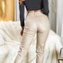 Highwaist Boyfriend Jeans in leather look CAPPUCCINO or beige size fits s sm ,m Image 10