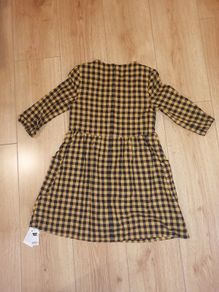 Dunnes Ochre Check Dress (8y) (NEW)