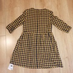 Dunnes Ochre Check Dress (8y) (NEW)