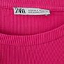 ZARA Pink Ribbed Bodysuit with Ruffle Sleeves Size S Image 3