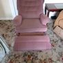 Parker Knoll Recliner Pink Velour Type Fabric Image 4