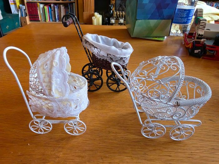 Prams for dolls house nursery