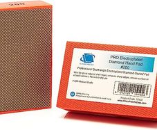 Glass Polish 15102 Diamond Hand Pad Sanding Block for Smoothing, Edging & Polishing 95 x 55mm - Grit 200