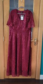Wine sequin maxi dress, Size 24, BNWT