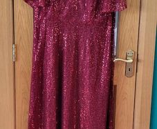 Wine sequin maxi dress, Size 24, BNWT