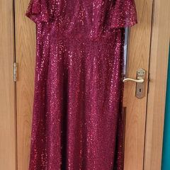 Wine sequin maxi dress, Size 24, BNWT