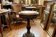 Old marble topped brass decorated table