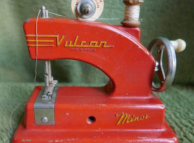 Antique Toy Sewing Machine Red Vulcan 1950s Display JAPAN JP