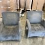 Pair of Designer Oaken Suede Lounge Chairs Ideal Image 4