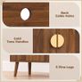 Record Player Stand Vinyl Record Holder with Storage Holds Up to 300 Albums with Flip-Top Compartment Image 6