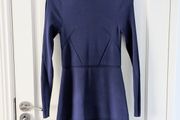 Zara Navy Knit Bodycon Flare Dress Size 8
