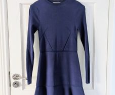 Zara Navy Knit Bodycon Flare Dress Size 8