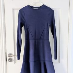 Zara Navy Knit Bodycon Flare Dress Size 8