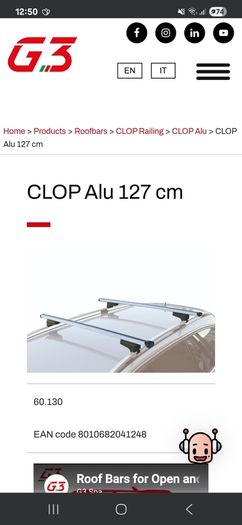 G3 Clop Alu Roofbars