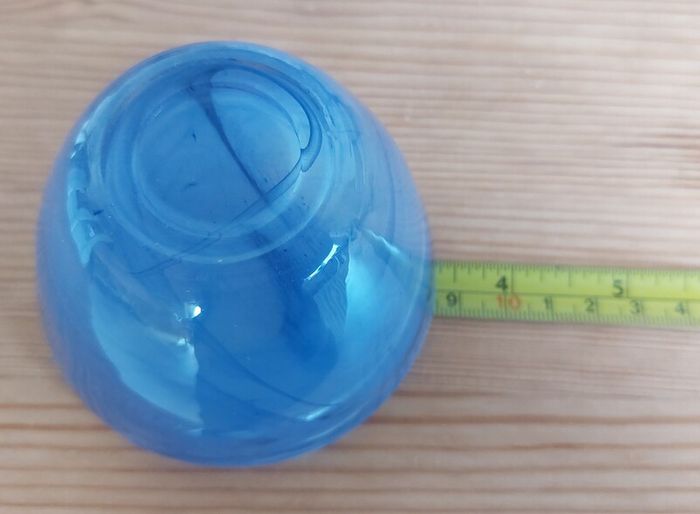 Fabulous Pair of Two Vintage Small Hand-Blown Art Glass Pieces in Shades of Bright Blue and Cornflower Blue, Sold as a Pair