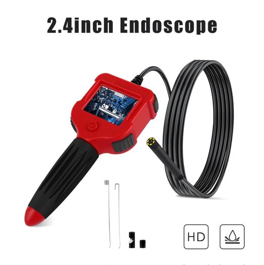 Digital Borescope 2.4 inch Color LCD Screen Endoscope Camera 5.5MM Camera IP67 Waterproof Semi-Rigid Snake Camera With 6 LED