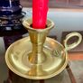 Pair Round Brass Candlestick Holders Considered by Helen James Collection Image 7