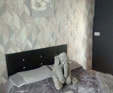 double bed base with diamond headboard