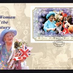 2000 Isle of Man Elizabeth The Queen Mothers Century Commemorative Stamp Miniature Sheet First Day Cover (FDC)