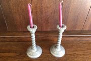 2 vintage Small taper candle stick holders