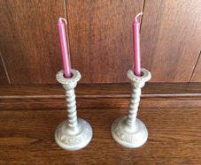2 vintage Small taper candle stick holders