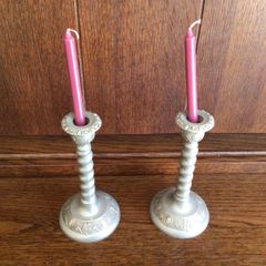 2 vintage Small taper candle stick holders