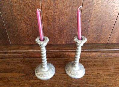 2 vintage Small taper candle stick holders
