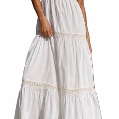 White Lace Detail Maxi Dress New Look