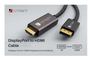 iVANKY 2M DisplayPort (Male) to HDMI (Male) 1080P Gold-Plated/Nylon-Braided Cable (Brand New/Warranty)