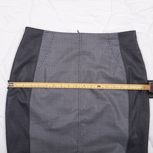 Quin & Donnelly Grey Two-Tone Professional Tailored Pencil Midi Skirt 12UK/40EU