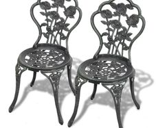 Bistro Chairs 2 pcs Cast Aluminium Green